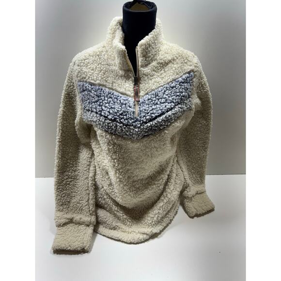Weatherproof Vintage Cream Sherpa Fleece 1/2 Zip Pullover Women’s Sz M Cozy - Picture 2 of 15